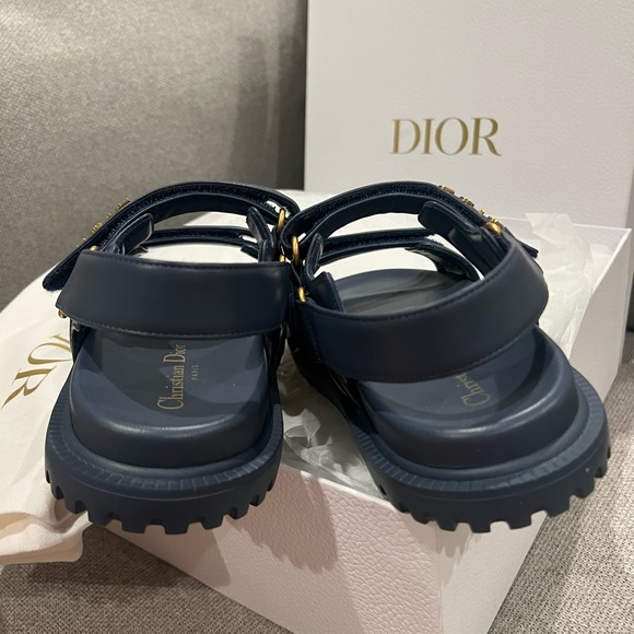 NEW Dior Navy Blue Leather DiorAct Dad Sandals - Picture 8 of 10